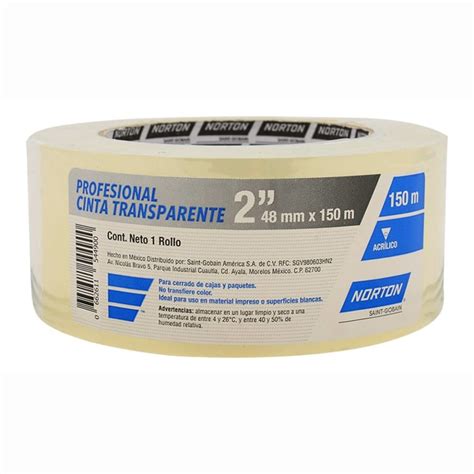 Cinta Transparente Norton Profesional 48 Mm X 150 M 1 Rollo Walmart