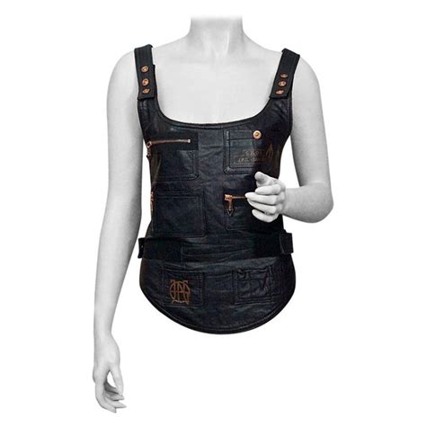 vintage jean paul gaultier safe sex leather bondage backless utilitarian vest at 1stdibs