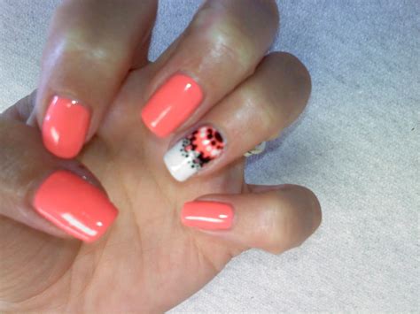 Hair gallery & nail salon. pastel neon coral with coral, white, and black design on ...