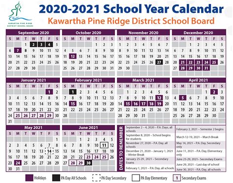 2021 School Holiday Calender Calendar Template Printable