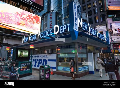 New York Police Department Nypd Station Times Square Nyc Stock