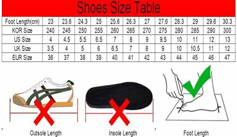 size chart for boots