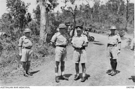 brigadier arnold w potts dso mc wearing cap commanding 21st australian infantry brigade and