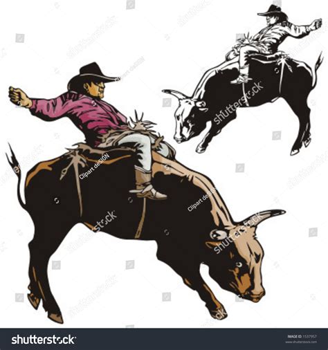 Ilustración De Un Vaquero Rodeo Montando Vector De Stock Libre De Regalías 1537957
