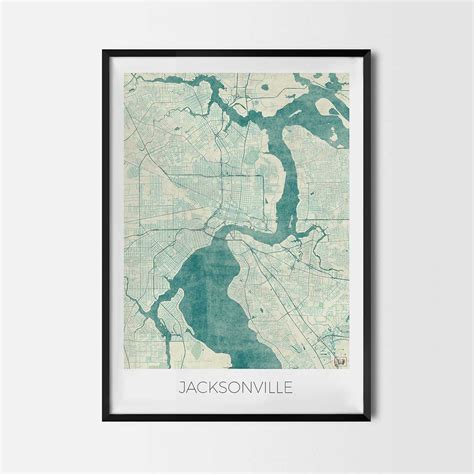 Jacksonville Art Posters And Prints Of Your Favorite City Unique Map