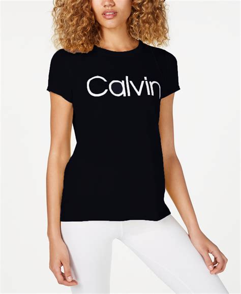 Calvin Klein Performance Womens Logo T Shirt Black Size 2 Extra Large