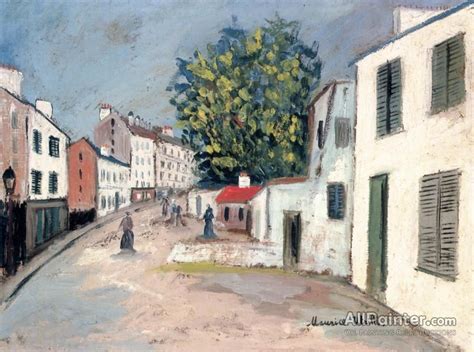 Maurice Utrillo Street In Montmartre Oil Painting Reproductions For