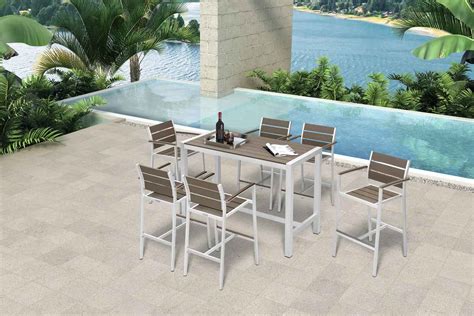 Outdoor High Top Table Bar Height Patio Table And Chairs Leisure