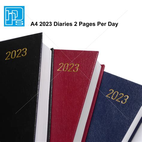 2023 A4 Diary 2 Pages Per Day Desk Diary Hps Supplies Ltd Office