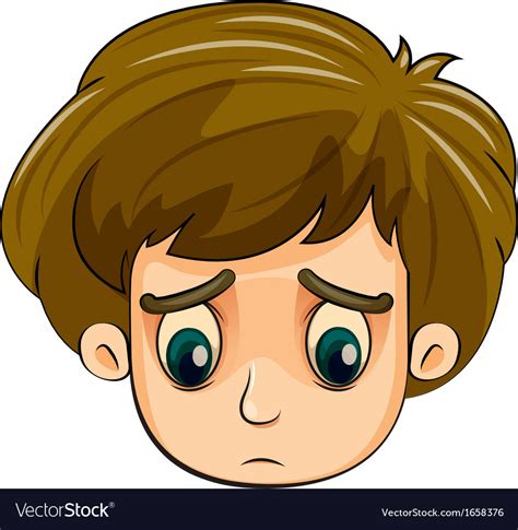 A Head Of A Sad Young Boy Royalty Free Vector Image