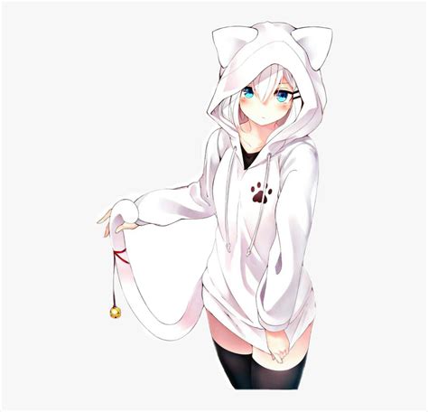 Having watched so much anime in my younger days, i have compiled a list of the cutest and prettiest anime girls i have seen. Hoodie Cute Neko Anime Girl, HD Png Download - kindpng