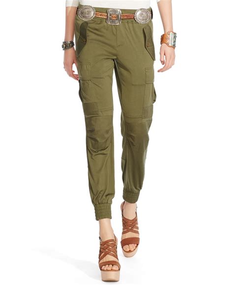 Polo Ralph Lauren Silk Military Cargo Pants In Green