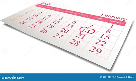 14th February Calendar Stock Vector Illustration Of Paper 172172925