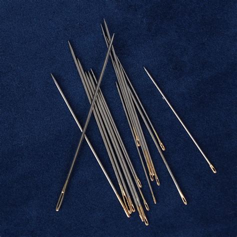 16pcs Large Hand Sewing Needles Leather Carpet Repair Tools Gold Eye