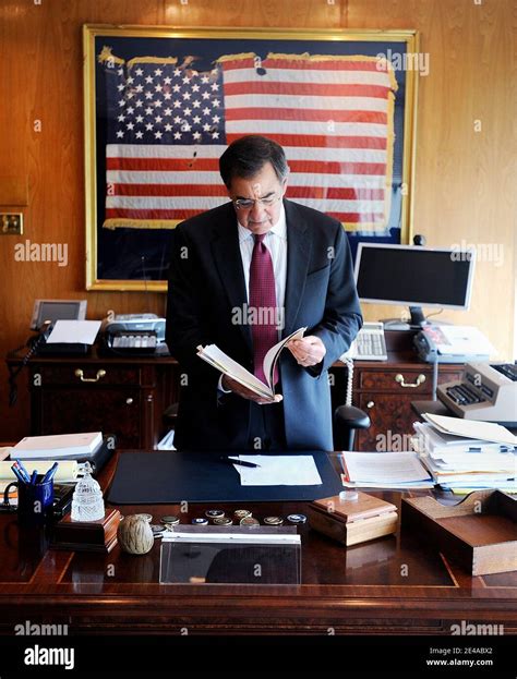 Cia Director Leon Panetta Poses In His Office At The Cia Headquarters