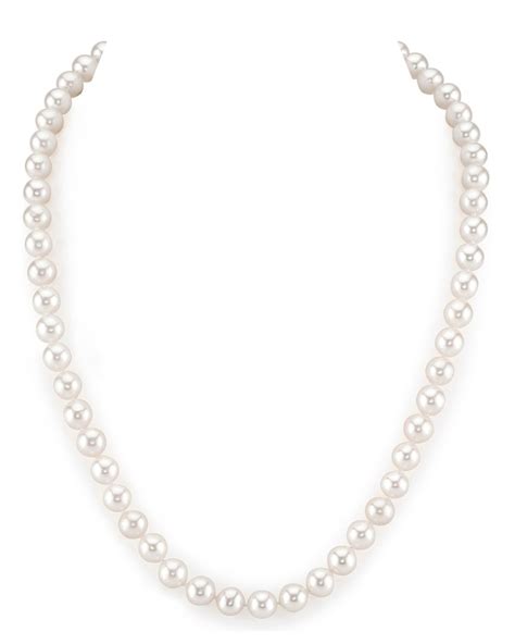 Mm White Freshwater Pearl Necklace Aaa Quality