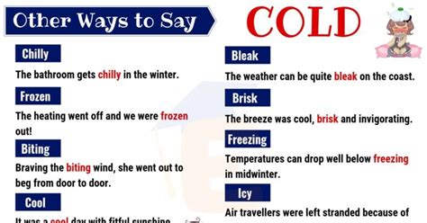 Cold Synonyms List Of 20 Useful Synonyms For Cold With Examples