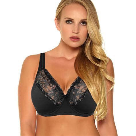 Women Plus Size Bra Full Coverage Underwire Lace Push Up Lingerie Brassieres C G Ebay