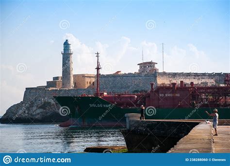 Tanker Ship Leaving The Port Of Havana Cuba Editorial Image Image Of