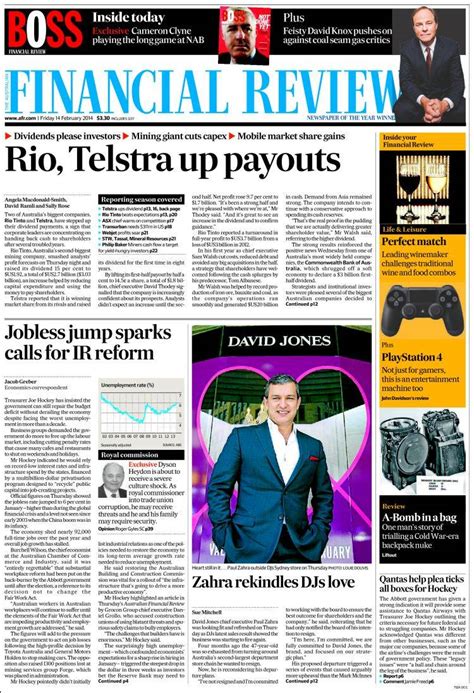 Newspaper The Australian Financial Review Australia Newspapers In