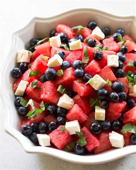 Watermelon Blueberry Feta Salad The Girl Who Ate Everything
