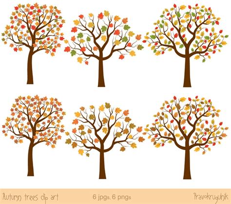 Autumn Tree Clip Art Fall Tree Clipart Oak Tree Clip Art Maple Tree