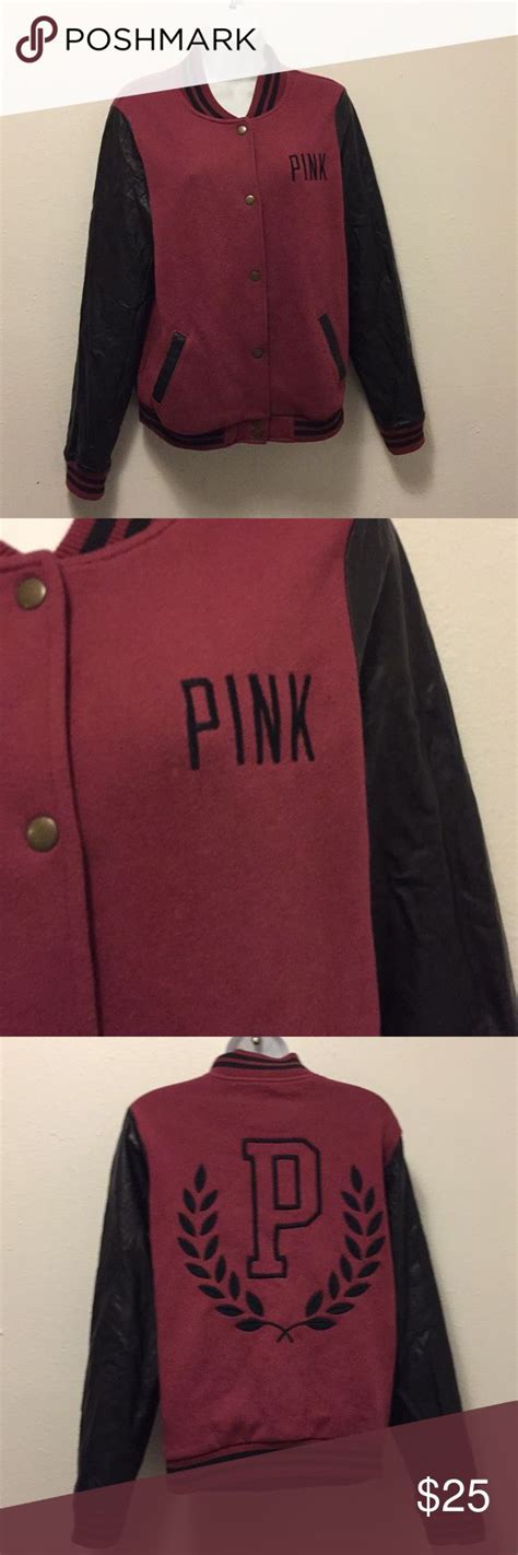 Victorias Secret Pink Letterman Jacket Secret Pink Jackets Letterman Jacket