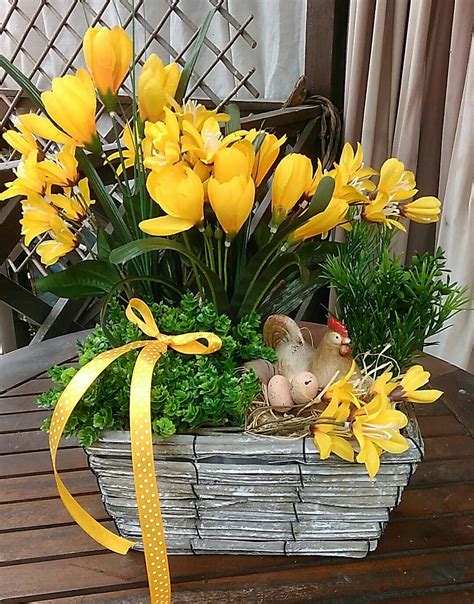 A Box Of Yellow Flowerseaster And Spring Decorations Easter Floral