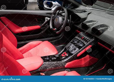 Lamborghini Huracan Rwd Spyder Sports Car Interior Editorial Image