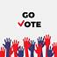 Go Vote Poster Template Isolated Up Hands Holding Together Ele 