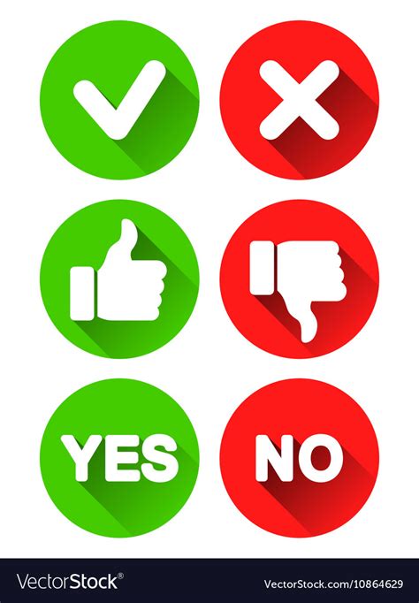 Yes And No Icons Royalty Free Vector Image Vectorstock