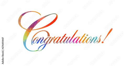 Rainbow Text Congratulations Vector Illustration Stock Vector Adobe