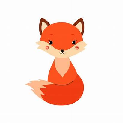 Fox Furry Vector Cartoon Illustrations Clip Simple