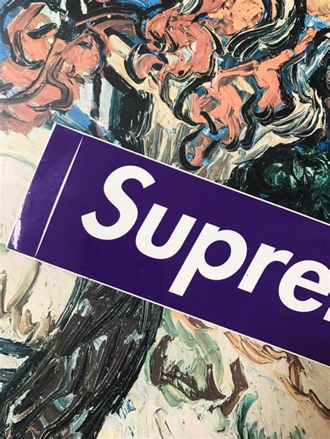 Supreme Purple Box Logo Sticker Grailed