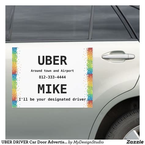 uber driver car door advertisement colorful large car magnet zazzle uber driver car door