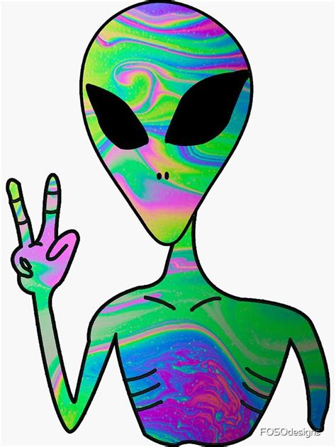 Pegatina Trippy Alien 7 De Fosodesigns Trippy Alien Trippy Alien Art