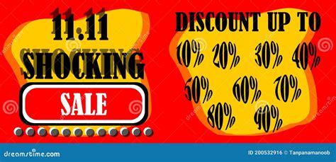 11th November Shocking Sale. Stock Illustration - Illustration of label