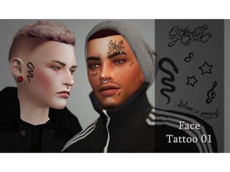 The Sims 4 Face Tattoo 01 Sims 4 Tattoos The Sims 4