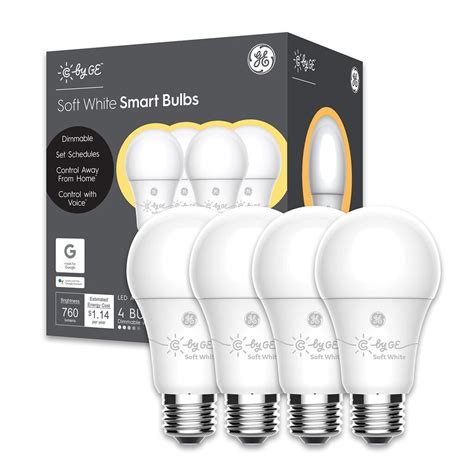 C By Ge Soft White Smart Bulbs 4 Led A19 Light Bulbs