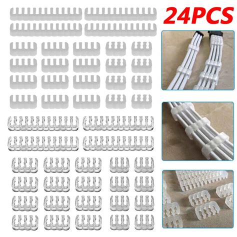 24pcsset Cable Comb Clamp Cables Clip Organizer Atx 24pin Cpu 8pin