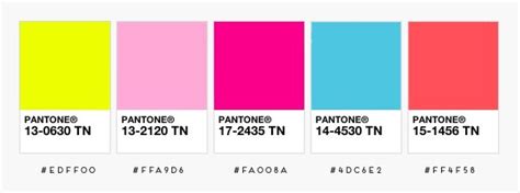 Neon Pantone Color Chart Rbg