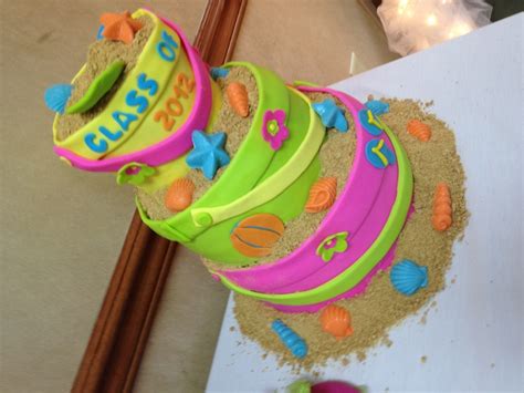 A Beach Party Graduation Cake