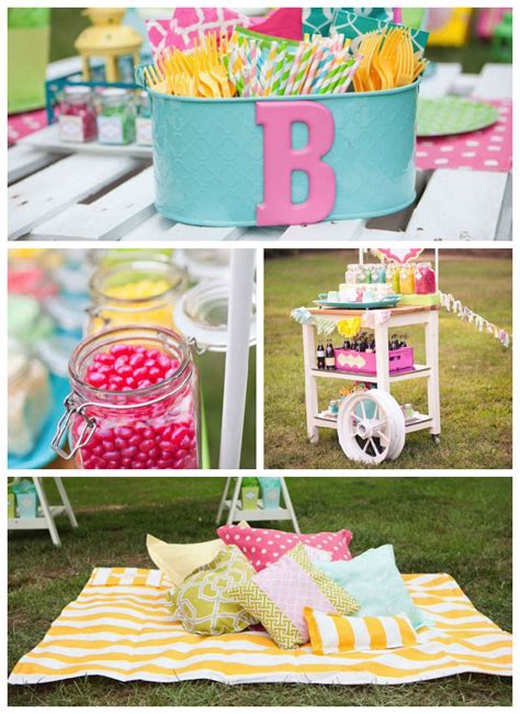 Karas Party Ideas Pastel Outdoor Movie Night