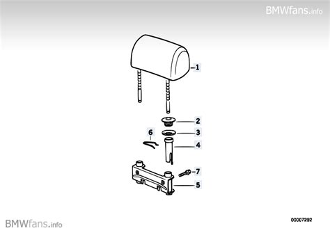 Press button, arrow 1, and push headrest down. E36 Convertible Rear Headrests - Will later models fit?