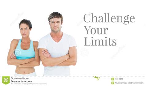 Challenge Your Limits Text And Fitness Couple Stock Image Image Of