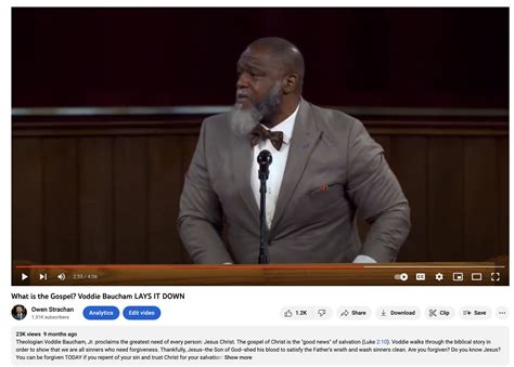 Owen Strachan on Twitter: "This gospel proclamation by Voddie, by the