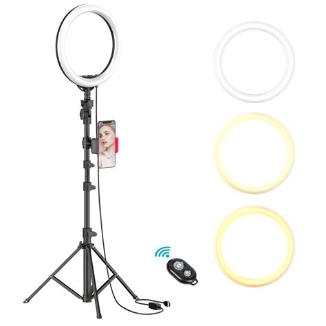 camera photo and video led ring light desktop selfie lamp dimmable 3 colors 10 brightness with