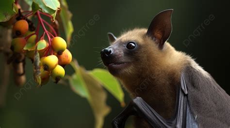 Bat Eating Some Fruit From A Tree Background Fruit Bat Pictures Bat