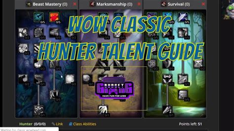 Wow Classic Hunter Pve Talent Guide Youtube