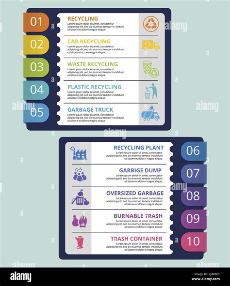 Infographic Recycling Template Icons In Different Colors Include